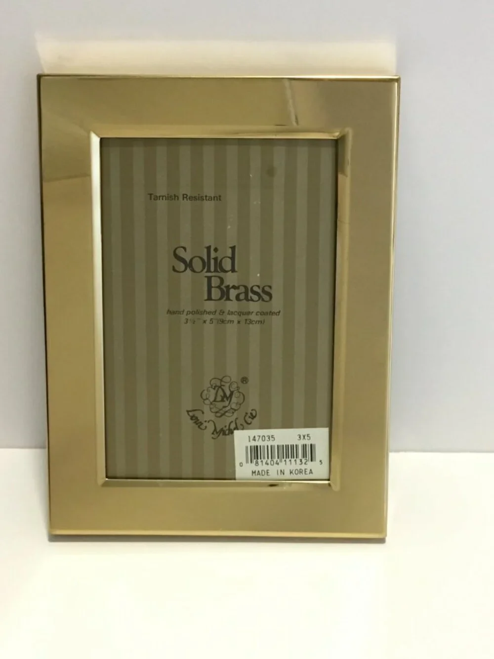 Vintage Solid Brass Picture Frame Rectangular 4.5x6 Tabletop Stand